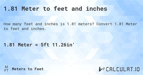 1 81 Meter To Feet