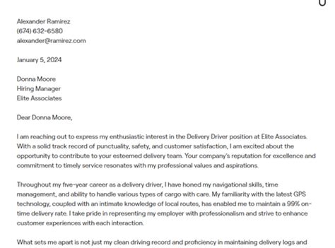 1 Delivery Driver Cover Letter Examples With In Depth Guidance 1 Delivery Driver Cover Letter Examples With In Depth Guidance