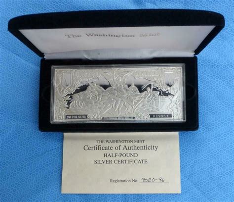 1 Half Pound 8 Ounces Columbus 500 Silver Certificate Bullion 999 Proof Coa 475070180