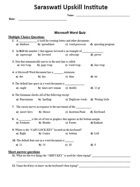 1 Ms Word Quiz Pdf Pdf Computer Keyboard Microsoft Word 1 Ms Word Quiz Pdf Pdf Computer Keyboard Microsoft Word