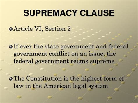 1 What Is The Supremacy Clause Ppt Video Online Download
