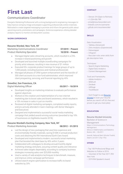 10 Communications Coordinator Resume Examples Guide For 2026