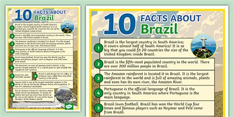 10 Fun Facts About Brazil For Kids Fun Facts About Brazil Brazil Facts
