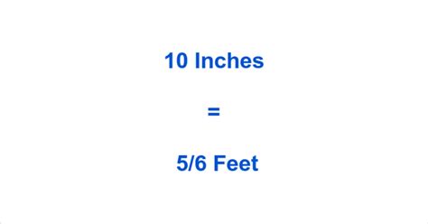 10 In To Ft How To Convert 10 Inches To Feet