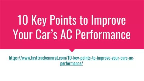 10 Key Points To Improve Your Car S Ac Performance