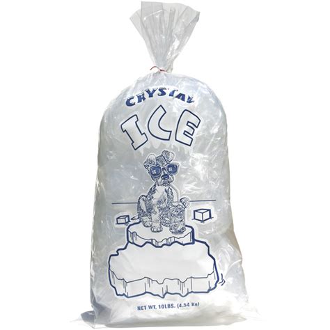 10 Lb 11 X 22 1 5 Mil Ice Bags W Twist Ties Crystal Ice