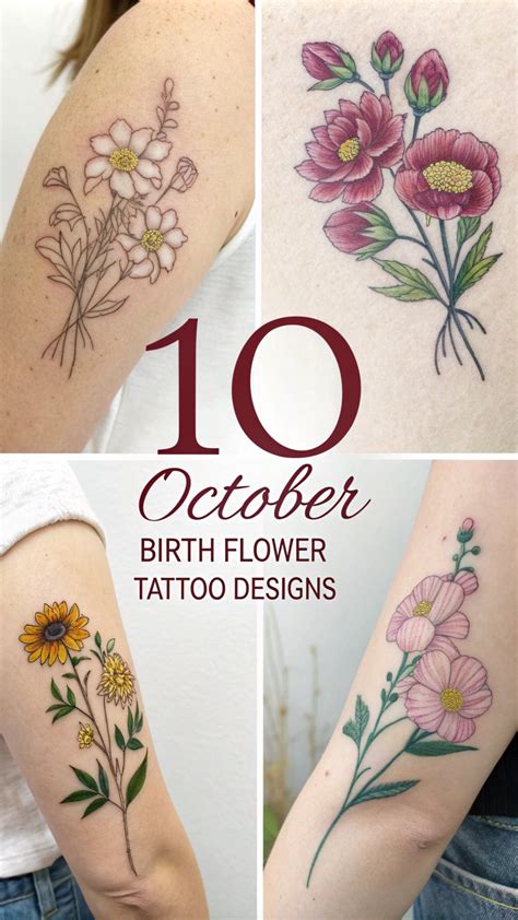 10 October Birth Flower Tattoo Designs Stunning Calendula And Marigold