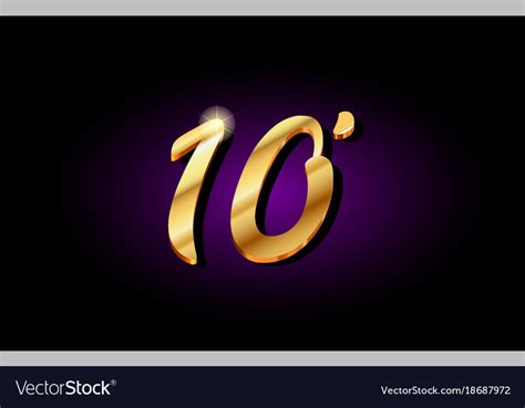 10 Ten Number Numeral Digit Golden 3D Logo Icon Design Stock Vector Illustration Of Metal