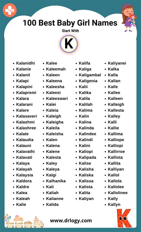 100 Best Baby Girl Names Start With K Letter Baby Girl Names Cool