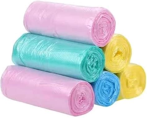 100 Pcs Disposable Colored Trash Bags Multicolor 5 Ties 100 Pcs Disposable Colored Trash Bags Multicolor 5 Ties