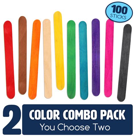 100 Sticks Two Color Combo Pack 4 5 Inch Colored Wood Craft 100 Sticks Two Color Combo Pack 4 5 Inch Colored Wood Craft