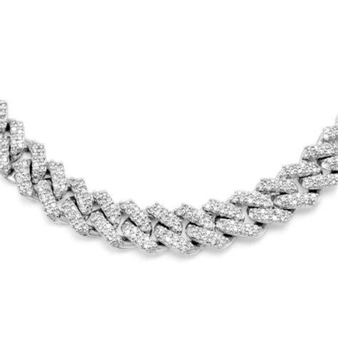 10Mm Round Diamonds Cuban Link Chain