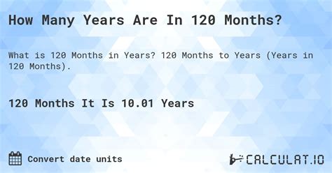 120 Months To Years How Many Years Is 120 Months Inch Calculator