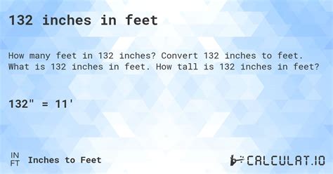 132 Inches In Feet Calculatio