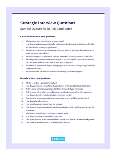 16 Engaging Strategic Interview Questions To Ask Candidates