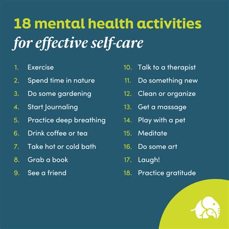 18 Mental Health Activities For Self Care Ellie 18 Mental Health Activities For Self Care Ellie