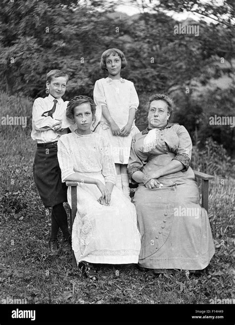 1800S 19Th Century Mother And Three Children Sitting And Standing