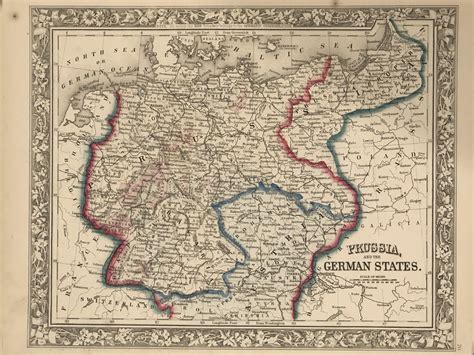 1860 Map Of Prussia The German States And Part Of Austria 1860 Map Of Prussia The German States And Part Of Austria