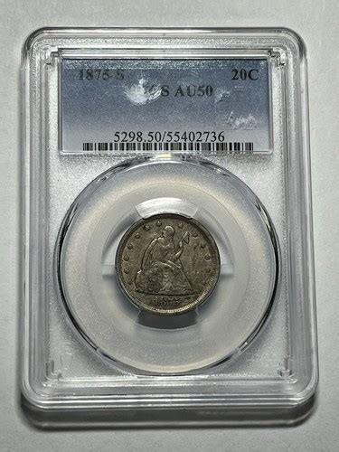1875 S Twenty Cent Piece Au50 Pcgs Ebay
