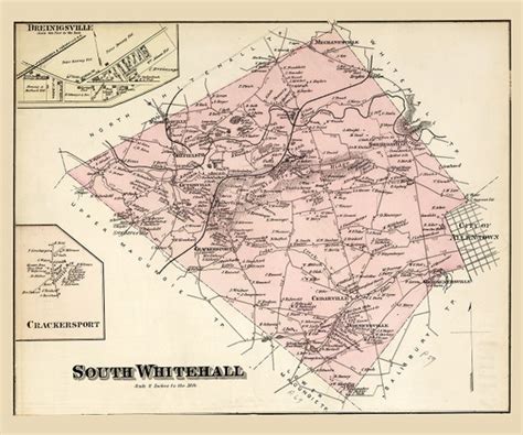 1876 Map Of South Whitehall Township Lehigh County Pennsylvania Etsy