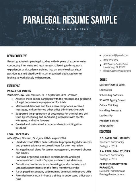 19 Paralegal Resume Examples Guide Pdf 2023