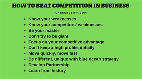 19 Tips On How To Beat Your Competitors In Business Careercliff