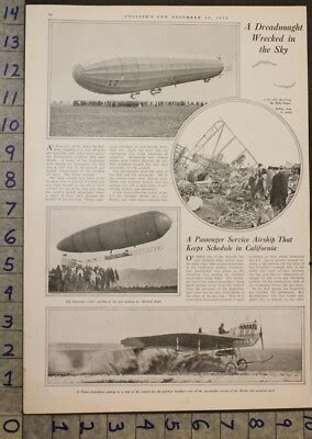 1913 Dirgible Dread Airship Military Aviation Zeppelin Monoplane Article 28605 Ebay