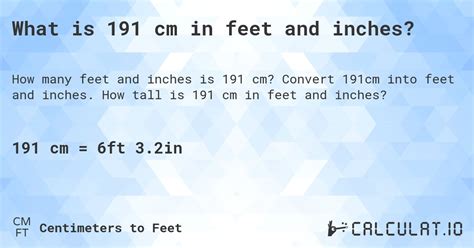 Convert 191cm to Feet: Quick, Accurate Formula