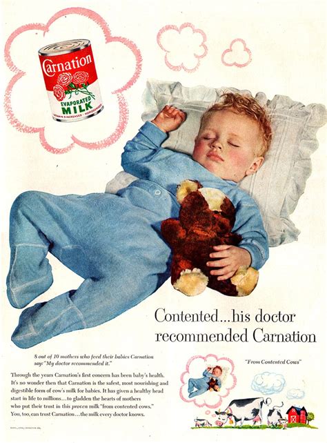 1954 Carnation Evaporated Milk Vintage Ad Advertising Art Magazine Ad Baby Advertisement Great To Frame Etsy