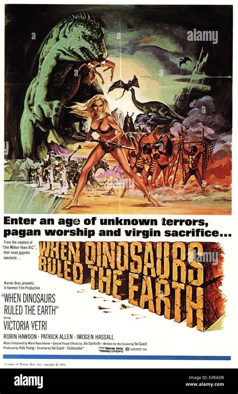 1970S Usa When Dinosaurs Ruled The Earth Film Poster Stock Photo Alamy