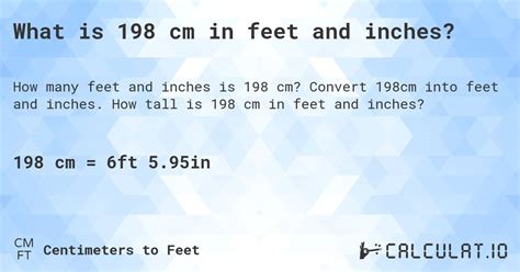198 cm to feet conversion