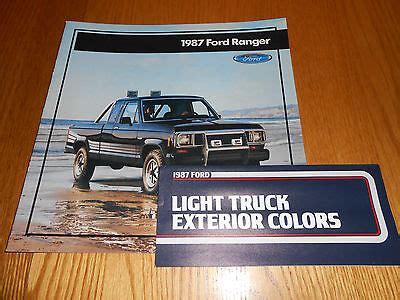 1987 Ford Ranger Pickup Truck Brochure Catalog Orig 87 Paint Chips Folder Ebay 1987 Ford Ranger Pickup Truck Brochure Catalog Orig 87 Paint Chips Folder Ebay