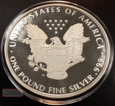 1996 Giant One Pound Silver Eagle Sixteen Troy Ounces 0 999 Fine