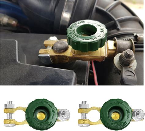 2 Pack Car Battery Isolator Switch Top Post Battery Terminal Link Switch Battery Master Disconnect Switch Power Cut Off Kill Switch For Marine Boat Small Yacht Rv Camper Auto Truck Vehicle