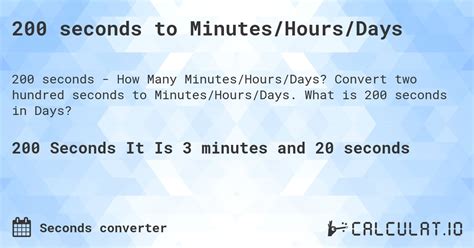 How to Convert 200 Seconds in Minutes: Easy Calculation Tips