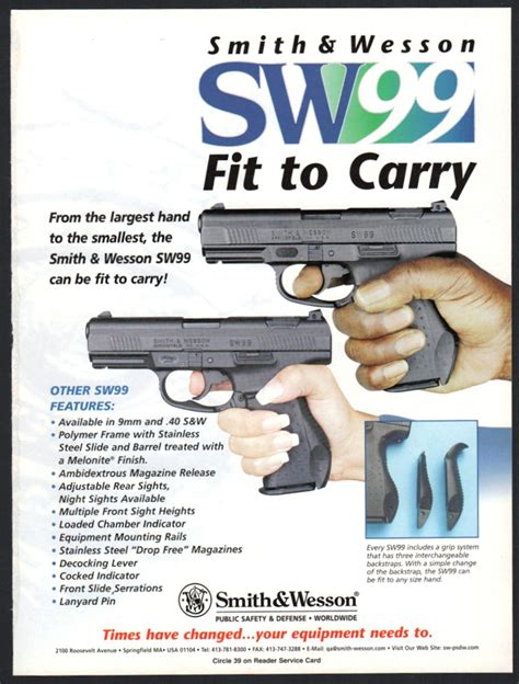 2000 Smith Wesson Sw99 Pistol Print Ad Gun Handgun Advertising
