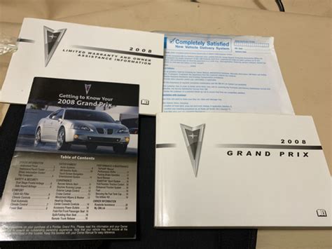 2007 07 Pontiac Grand Prix Owners Manual Owners Manual With Service Books Case Ebay