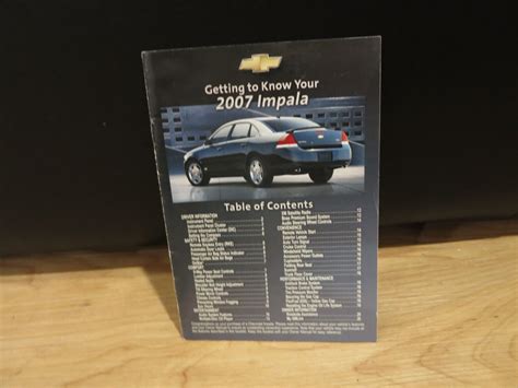 2007 Chevy Chevrolet Impala Owners Manual Supplement Quick Reference Guide Ebay 2007 Chevy Chevrolet Impala Owners Manual Supplement Quick Reference Guide Ebay