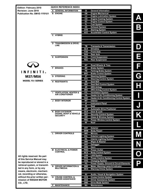 2011 Infiniti M37 Service And Repair Manual Repair Surge 2011 Infiniti M37 Service And Repair Manual Repair Surge