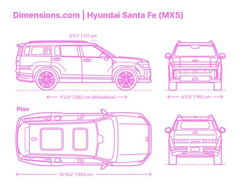 2019 Hyundai Santa Fe Dimensions 2019 Hyundai Santa Fe Dimensions