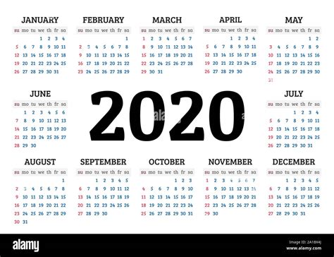 2020 Annual Calendar Vector Hi Res Stock Photography And Images Alamy 2020 Annual Calendar Vector Hi Res Stock Photography And Images Alamy