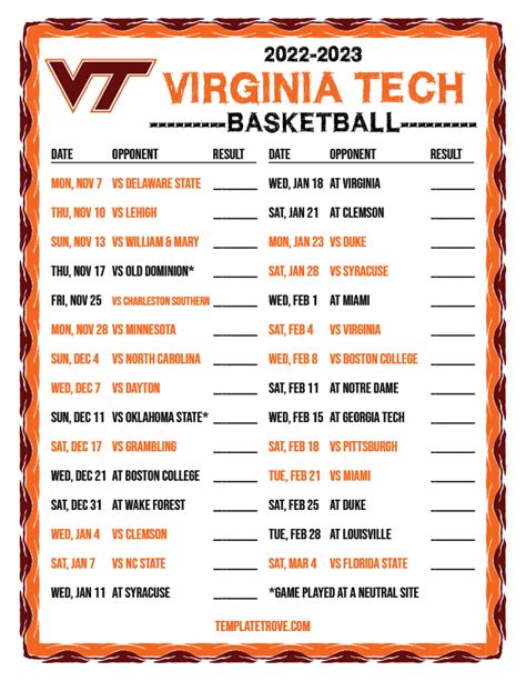 2022 2023 College Basketball Schedules Acc 2022 2023 College Basketball Schedules Acc