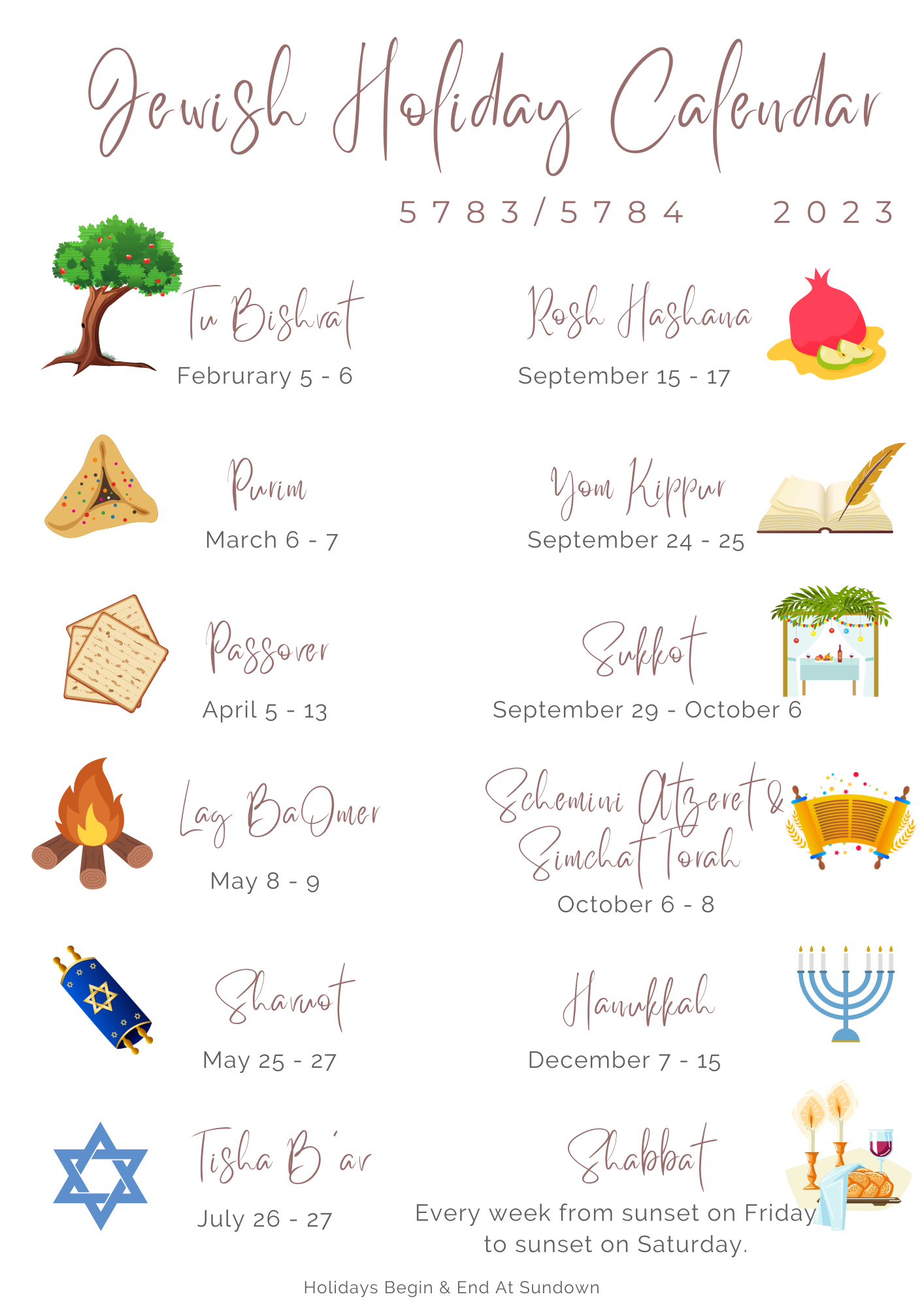 5 Jewish Holidays 2024