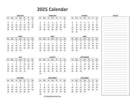 2025 Yearly Calendar Fillable Download Tahoma Skye