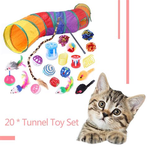 20Pcs Collapsible Cat Tunnel Toys Kit Cat Teaser F Vicedeal 20Pcs Collapsible Cat Tunnel Toys Kit Cat Teaser F Vicedeal