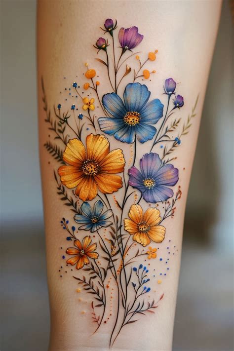 21 Feminine Floral Color Tattoos That Look Beautiful Bright Tattoos 21 Feminine Floral Color Tattoos That Look Beautiful Bright Tattoos