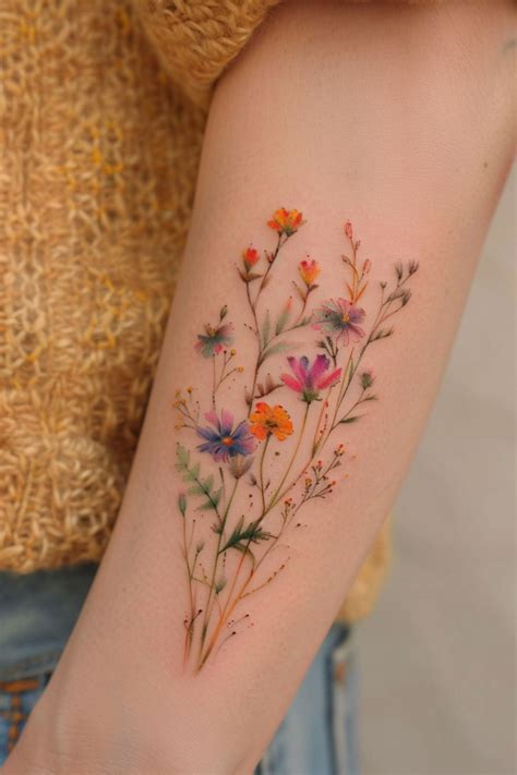 21 Feminine Floral Color Tattoos That Look Beautiful Delicate 21 Feminine Floral Color Tattoos That Look Beautiful Delicate