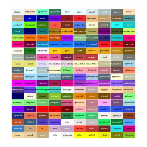 24 Random Color Names Updated R Colors