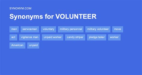 24 Volunteer For Synonyms Similar Words For Volunteer For