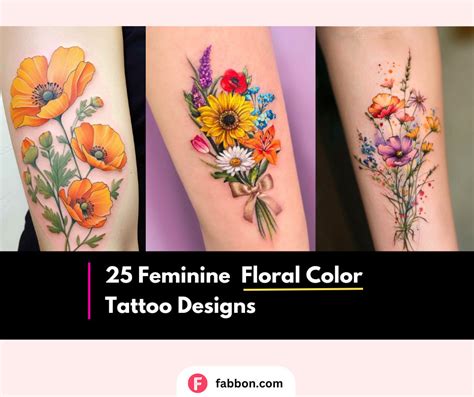25 Colorful Flower Tattoos For Women Trending In 2025 Fabbon